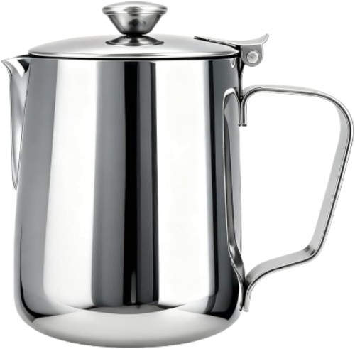 Stainl steel milk pitcher with - milk,
